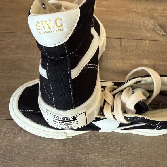 Stepney Workers Club Hi-Top Canvas Sneakers Casual Shoes Black White Sz 38 - Picture 9 of 16